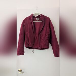 Women's Burgundy Puffer Jacket